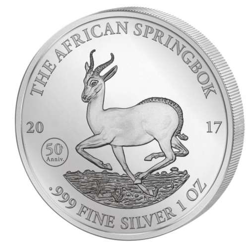 2017 1 Oz Silver African Springbock 50th Anniversary Coin