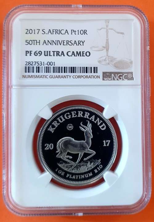 2017 Platinum Krugerrand NGC Graded PF69 Ultra Cameo