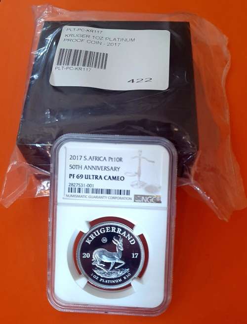 2017 Platinum Krugerrand NGC Graded PF69 Ultra Cameo