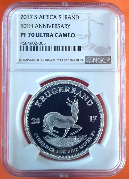 2017 Silver Krugerrand NGC PF70 ULTRA CAMEO - Perfect 50th Anniversary