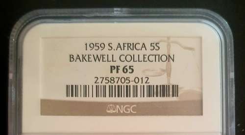 1959 5 Shilling NGC Graded PF65 (EX-Bakewell Collection)