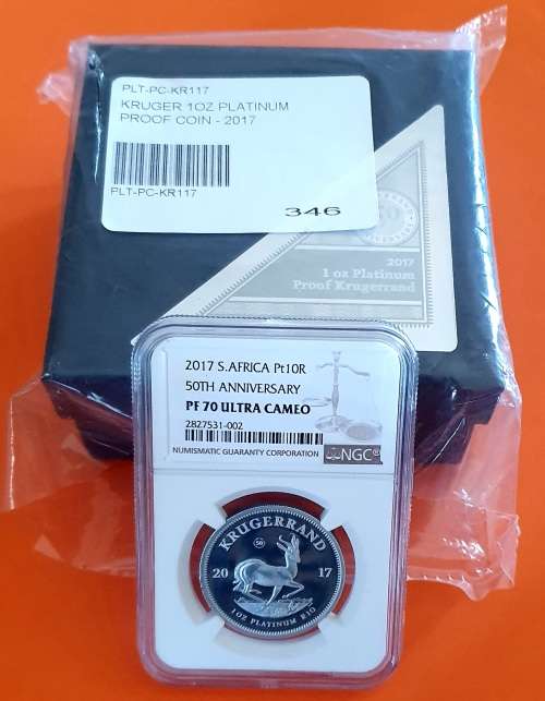 2017 Platinum Krugerrand NGC Graded PF70 Ultra Cameo (Perfect)