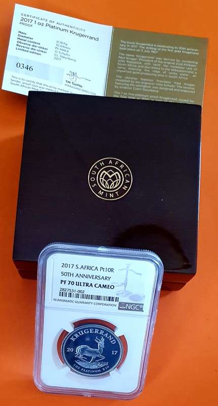 2017 Platinum Krugerrand NGC Graded PF70 Ultra Cameo (Perfect)