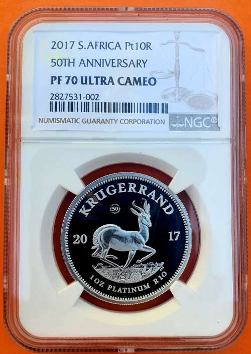 2017 Platinum Krugerrand NGC Graded PF70 Ultra Cameo (Perfect)