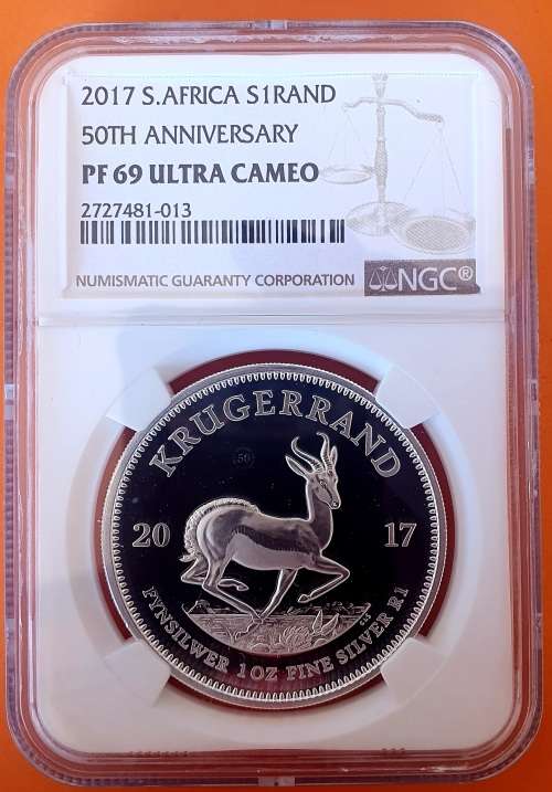 2017 Silver Krugerrand NGC PF69 ULTRA CAMEO - 50th Anniversary