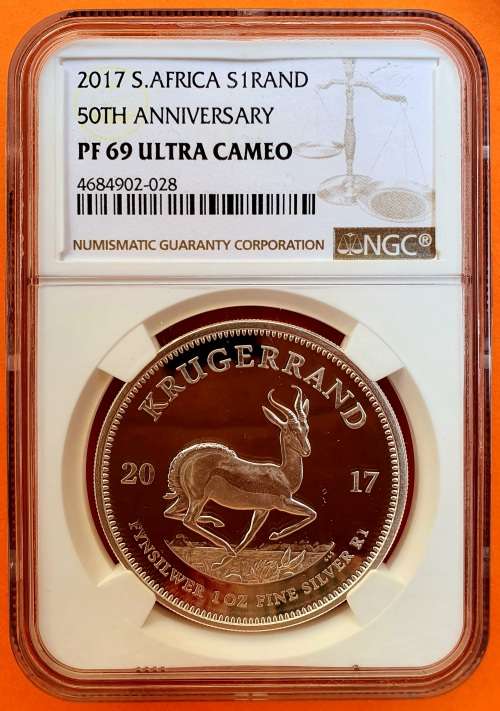 2017 Silver Krugerrand NGC PF69 ULTRA CAMEO - 50th Anniversary