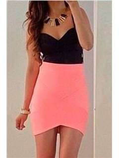 Strapless Joint Bodycon Dress