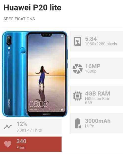 Huawei P20 Lite (Black - 64GB)