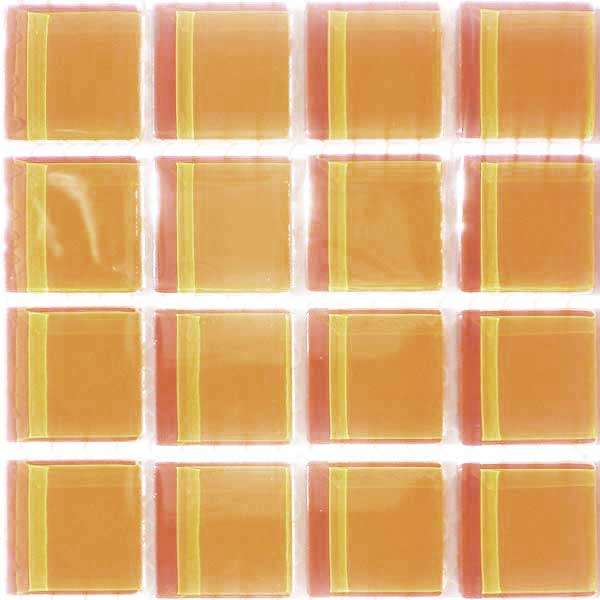 Crystal Glass Mosaic Tiles 23mm x 23mm - TANGERINE