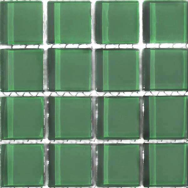 ON SALE!! Crystal Glass Mosaic Tiles 23mm x 23mm - FERN GREEN