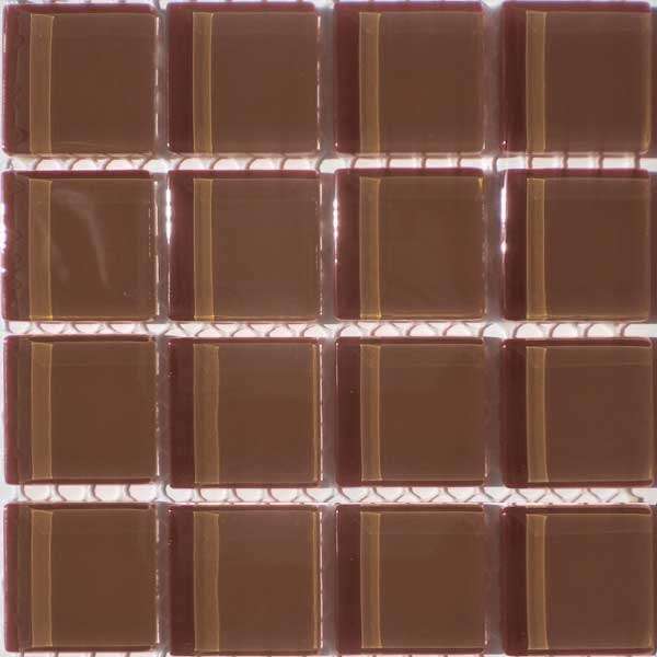 Crystal Glass Mosaic Tiles 23mm x 23mm - CHOCOLATE