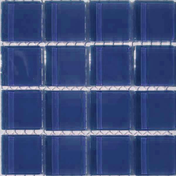 Crystal Glass Mosaic Tiles 23mm x 23mm - MIDNIGHT BLUE