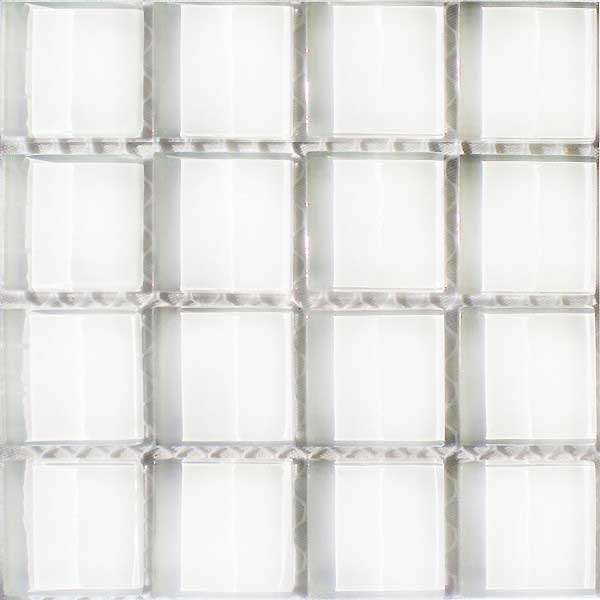 Crystal Glass Mosaic Tiles 23mm x 23mm - WHITE