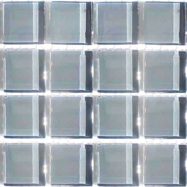 Crystal Glass Mosaic Tiles 23mm x 23mm - LIGHT GREY