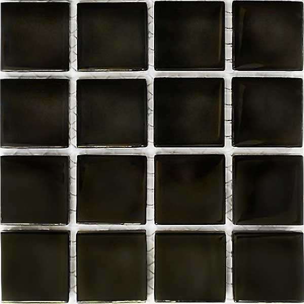 Crystal Glass Mosaic Tiles 23mm x 23mm - BLACK