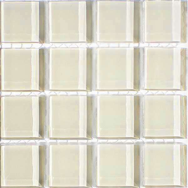 Crystal Glass Mosaic Tiles 23mm x 23mm - IVORY