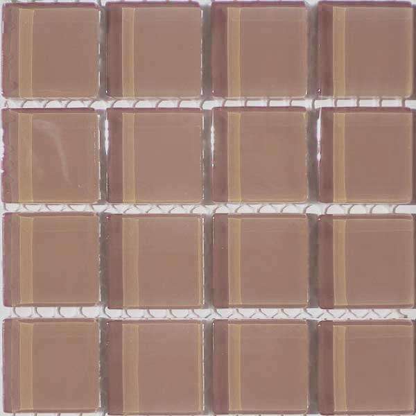 Crystal Glass Mosaic Tiles 23mm x 23mm - CHESTNUT