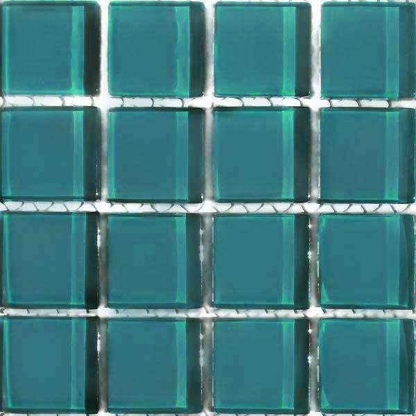 Crystal Glass Mosaic Tiles 23mm x 23mm - SEA GREEN