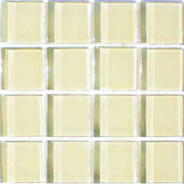 Crystal Glass Mosaic Tiles 23mm x 23mm - LIGHT YELLOW