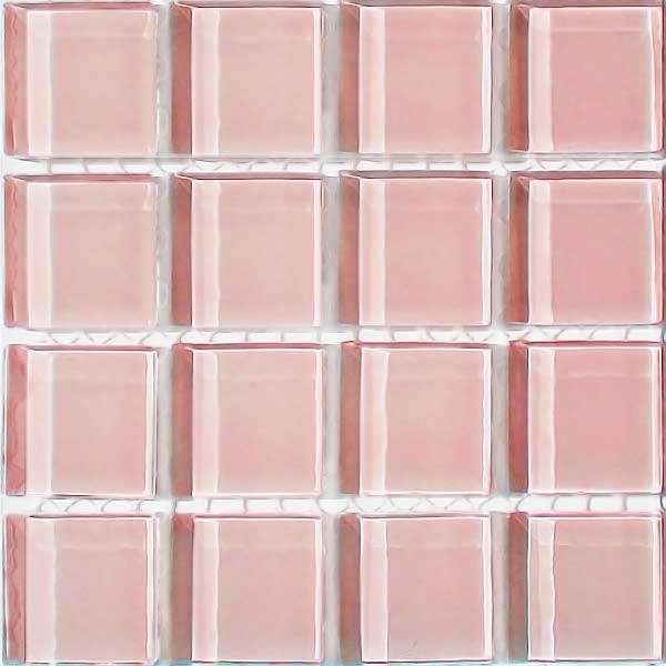 Crystal Glass Mosaic Tiles 23mm x 23mm - SOFT PINK