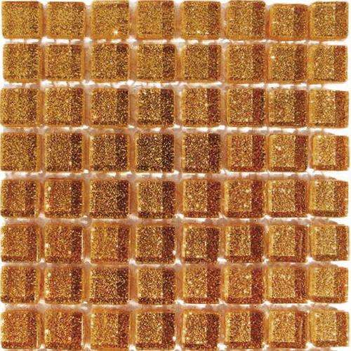 Crystal Glass Mosaic Tiles Mini Glitter 10 x 10 - CARAMEL