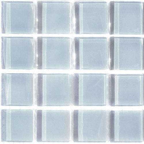 Crystal Glass Mosaic Tiles 23mm x 23mm - ICE BLUE