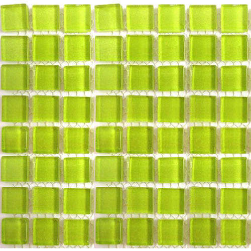 Crystal Glass Mini Mosaic Tiles 10 x 10 - LIME GREEN