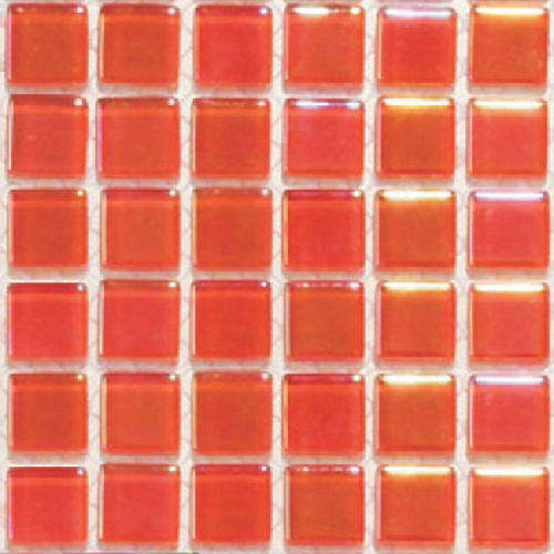 Reflective Crystal Glass Mosaic Tiles 15 x 15 - PEARL CHERRY RED