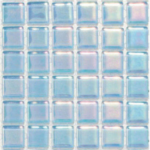 Reflective Crystal Glass Mosaic Tiles 15 x 15 - PEARL SKY BLUE