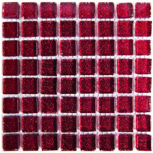 Crystal Glass Mosaic Tiles Mini Glitter 10 x 10 - CERISE