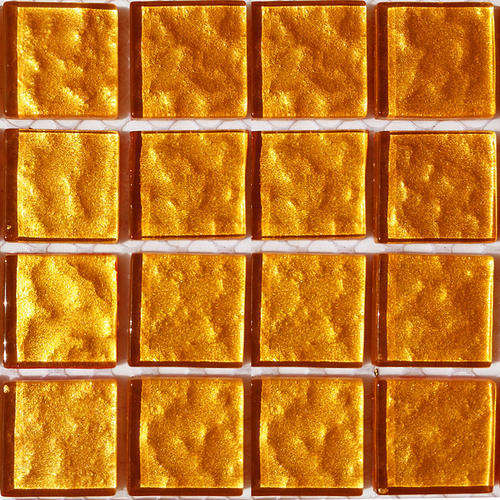 Crystal Glass METALLIC Mosaic Tiles 23mm x 23mm - SUNFLOWER