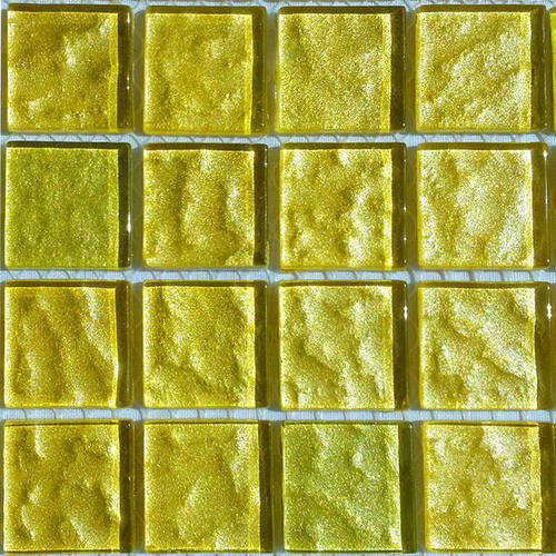 Crystal Glass METALLIC Mosaic Tiles 23mm x 23mm - SUMMER SUN