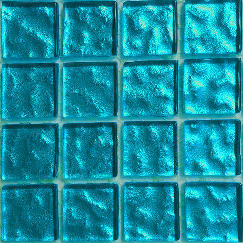Crystal Glass METALLIC Mosaic Tiles 23mm x 23mm - BABY BLUE