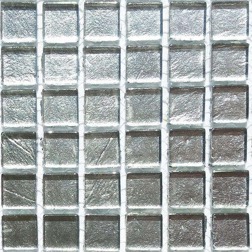 Reflective Crystal Glass Mosaic Tiles 15 x 15 - TWINKLE SILVER