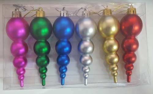 Plastic Snowball Stacked Christmas Tree Ornament