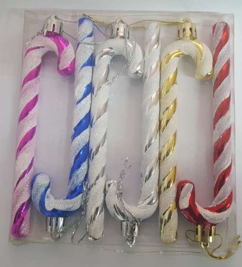 Plastic Candy Cane Christmas Tree Ornaments