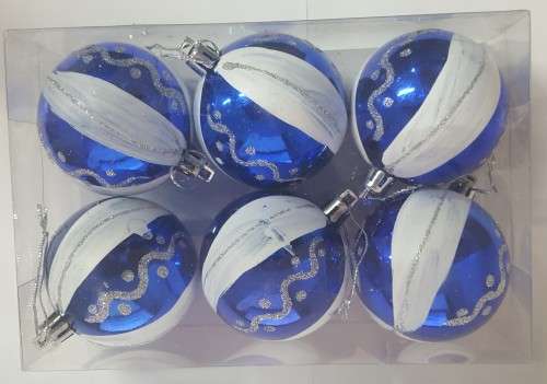 Blue and White Ball Christmas Tree Ornament