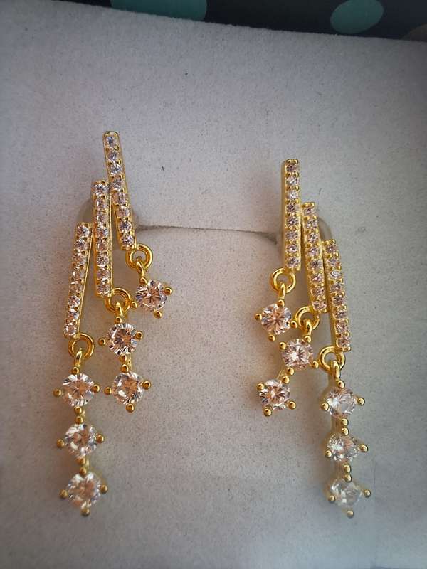 REAL 18K Gold Plated 925 Sterling Silver Chandelier Earrings
