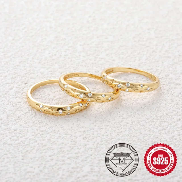 RARE BARGAIN!!! 18K Gold Plated, 925 Sterling Silver Moissaninte Ring