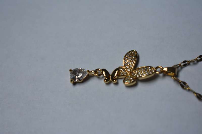 18K Gold Plated Necklace, Butterfly Shape Necklace
