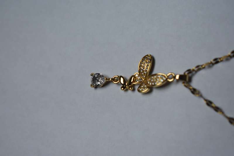 18K Gold Plated Necklace, Butterfly Shape Necklace