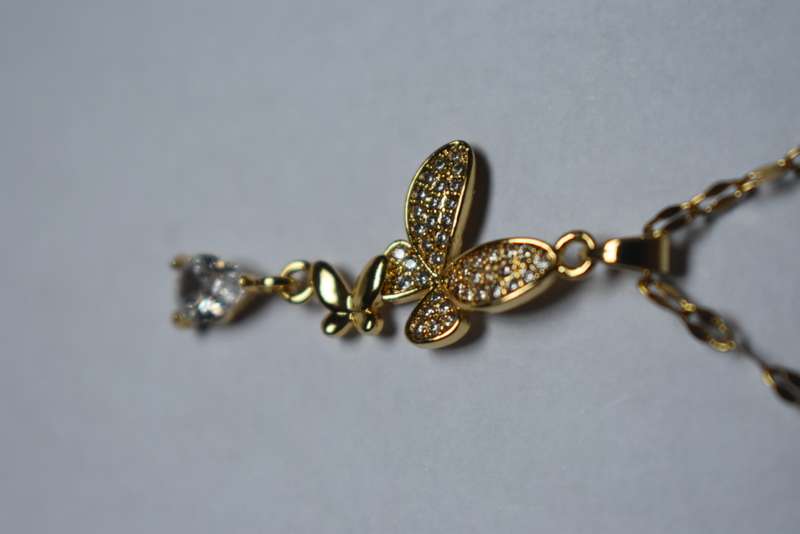 18K Gold Plated Necklace, Butterfly Shape Necklace