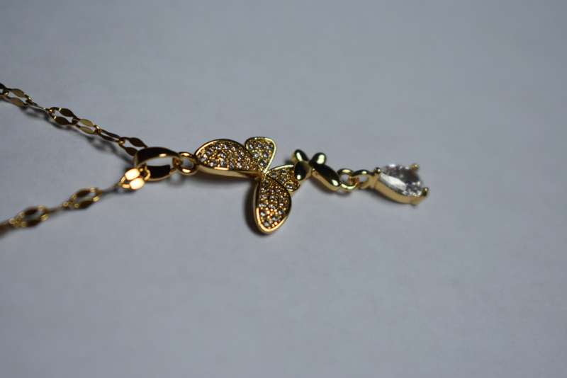 18K Gold Plated Necklace, Butterfly Shape Necklace