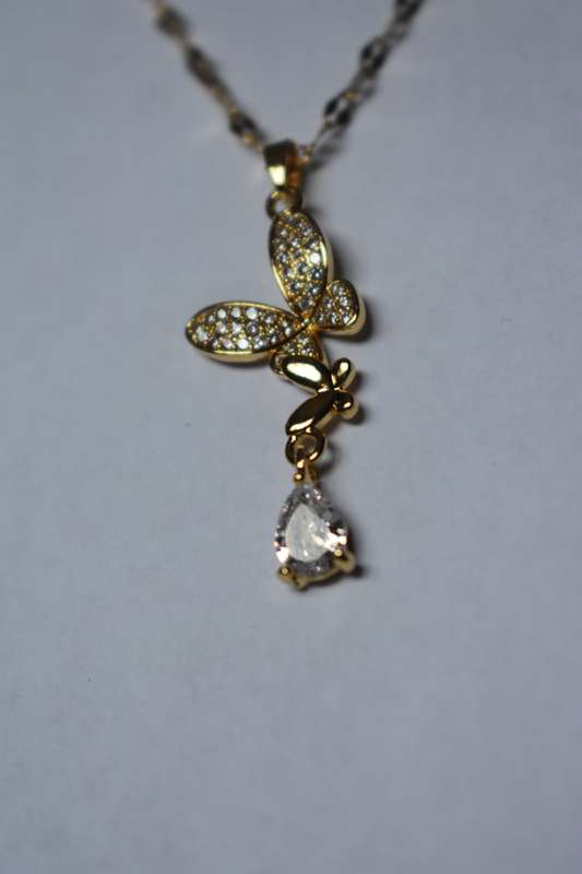 18K Gold Plated Necklace, Butterfly Shape Necklace