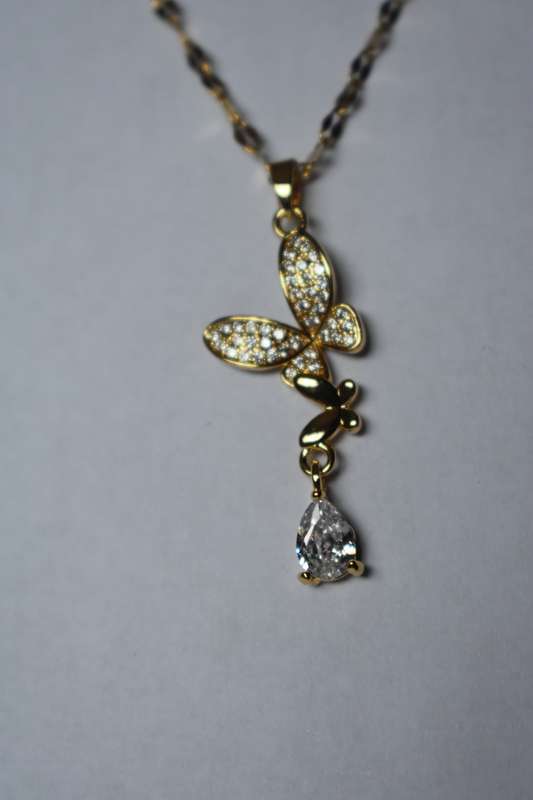 18K Gold Plated Necklace, Butterfly Shape Necklace