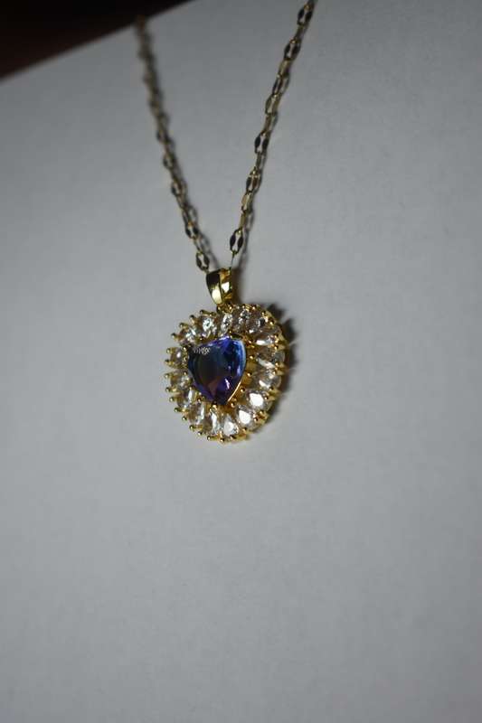 18K Gold Plated Purple Heart Necklace