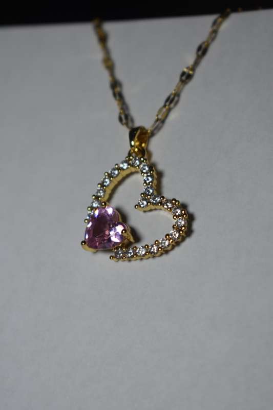 `R999` Bargain Heart Shape 18K Gold Plated Necklace