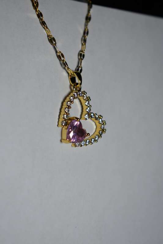 `R999` Bargain Heart Shape 18K Gold Plated Necklace