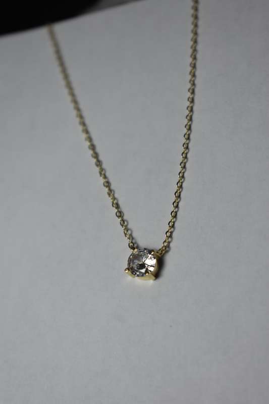 ``R3499` REAL 18K Gold Plated 925 Sterling Silver Necklace With 5A Graded Zirconia