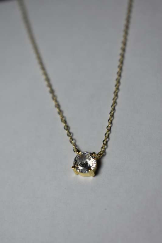 ``R3499` REAL 18K Gold Plated 925 Sterling Silver Necklace With 5A Graded Zirconia
